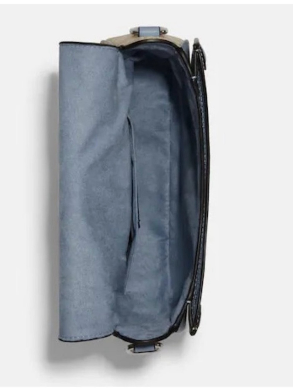 Coach Khaki Canvas Crossbody with Chambray Blue Trim - Picture 4 of 8
